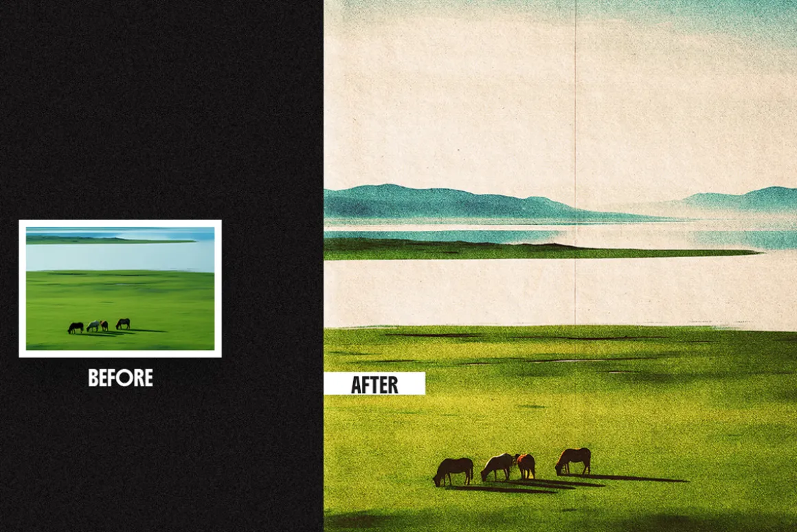Vintage Landscape Square And Poster