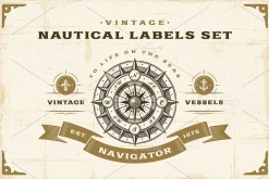 Vintage Nautical Labels Set