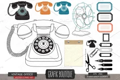 Vintage office, retro phone