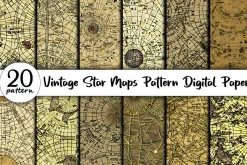 Vintage Star Maps Pattern Bundle