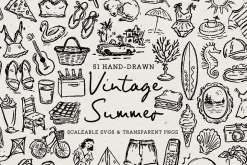 Vintage Summer Illustration Set