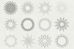 12 Vintage Sunbursts