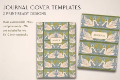 Vintage Swans Pattern & Border