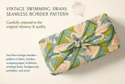 Vintage Swans Pattern & Border