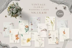 48 Vintage Wedding Cards Collection