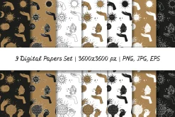 Vintage Witch Hands Seamless Pattern