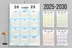 Wall Calendar Set 2025 To 2030