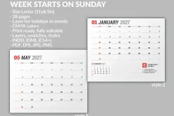 Wall Calendar 2027 (WC037-27-S)