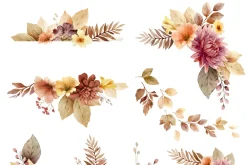 Warm Autumn Watercolor Clipart