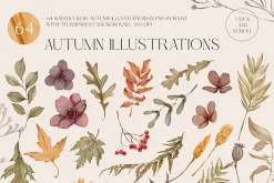 WARM AUTUMN watercolor collection