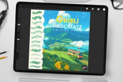 Warm Ghibli Style Procreate Brushes