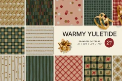 Warmy Yuletide. Seamless Patterns