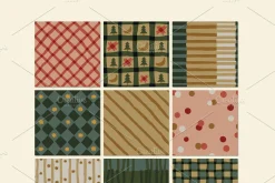 Warmy Yuletide. Seamless Patterns