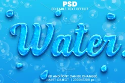 Water Blue 3D Text Effect Font