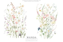 Watercolor Gentle Wildflower Clipart