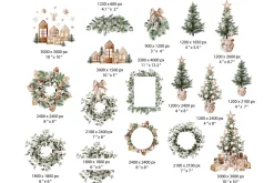 Watercolor Neutral Christmas clipart