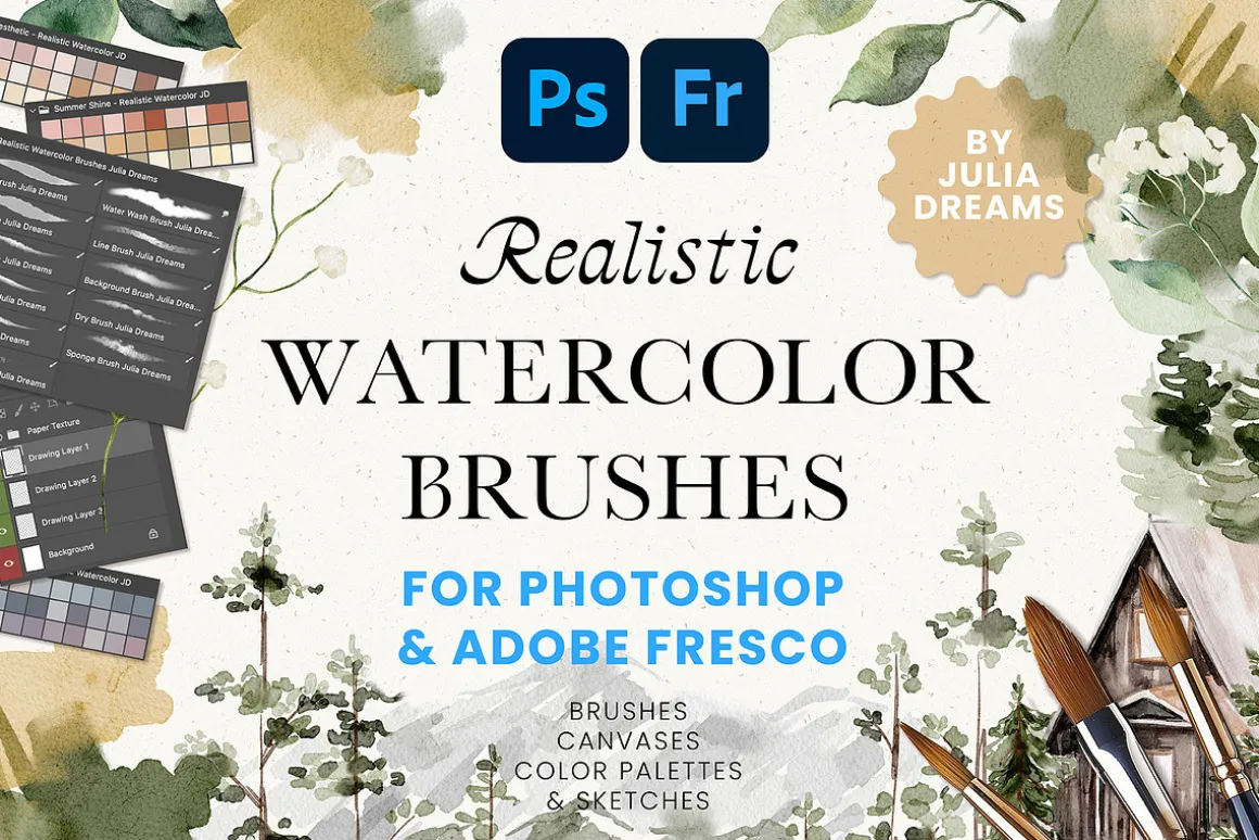 Watercolor Photoshop Fresco Brushes