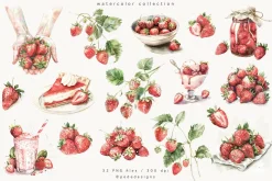 Watercolor Strawberries