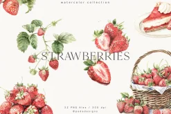 Watercolor Strawberries