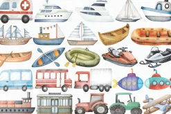 Watercolor Transportation Clipart