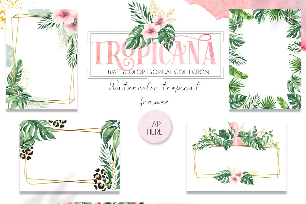 Watercolor tropical collection