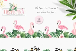 Watercolor tropical collection