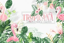 Watercolor tropical collection