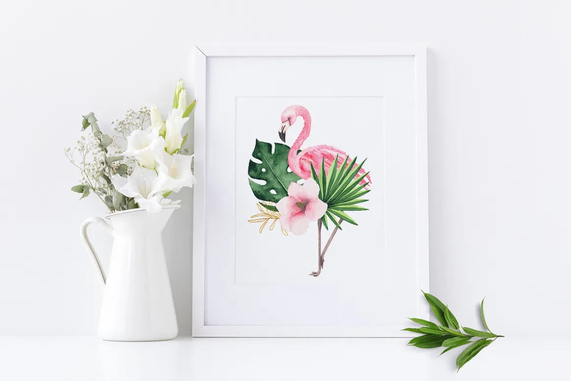 Watercolor tropical collection