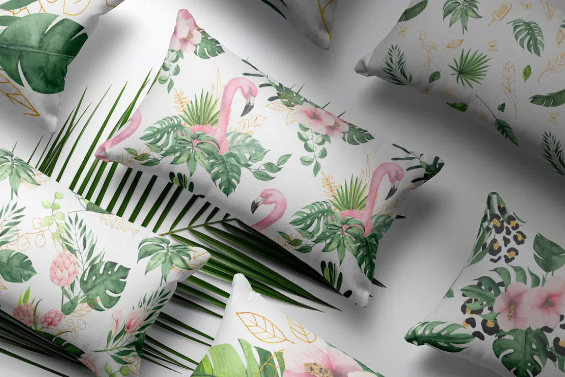 Watercolor tropical collection