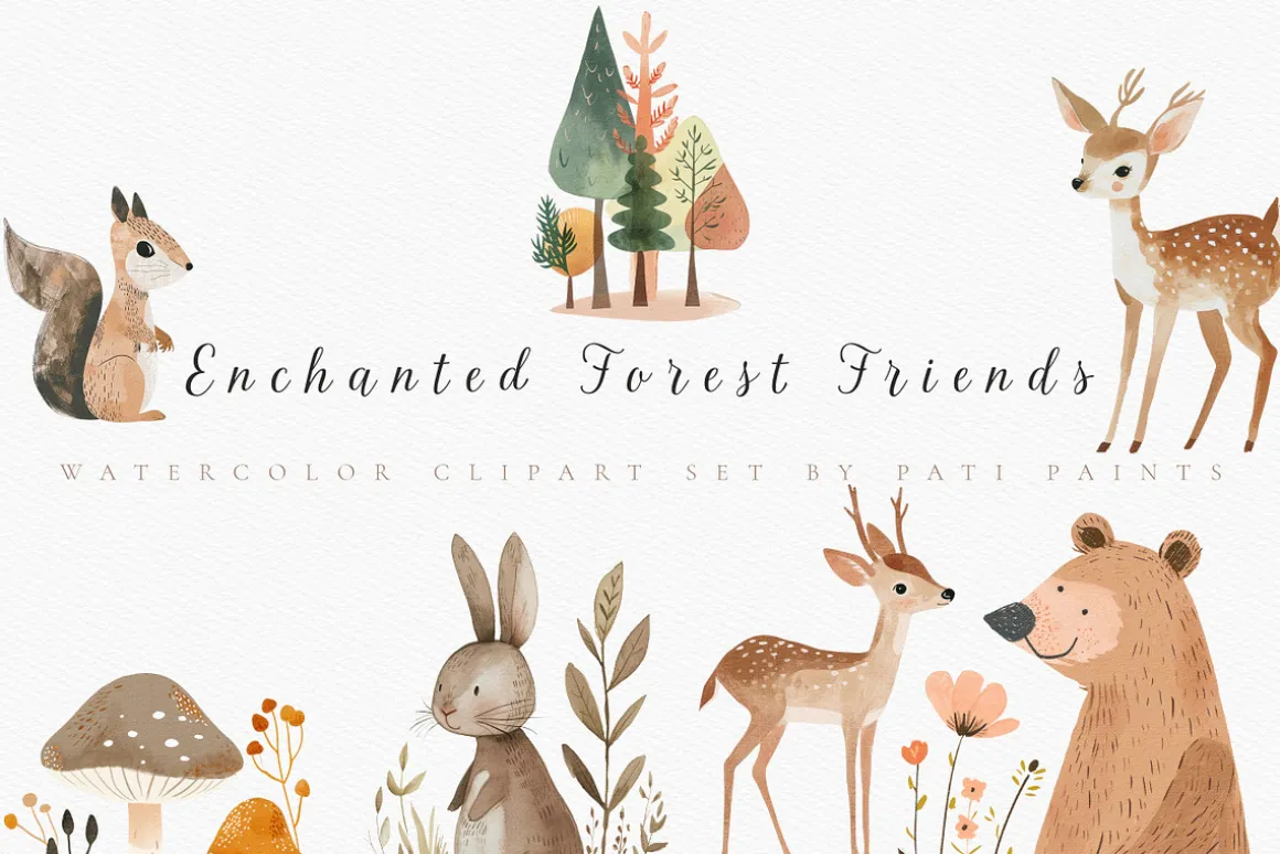 Watercolor Woodland Animals Nursery