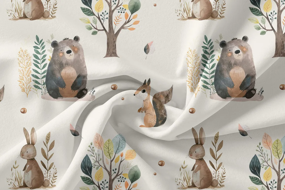 Watercolor Woodland Animals Nursery