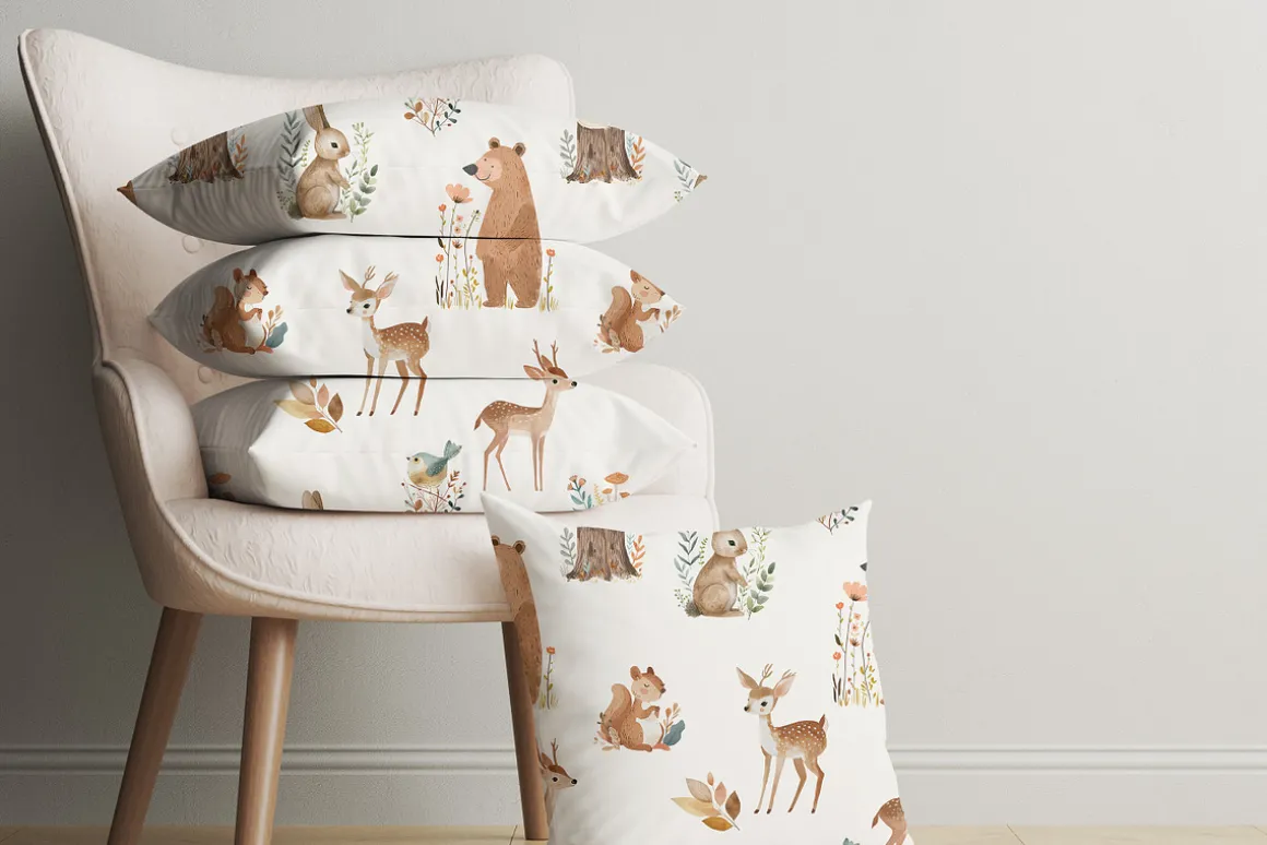 Watercolor Woodland Animals Nursery