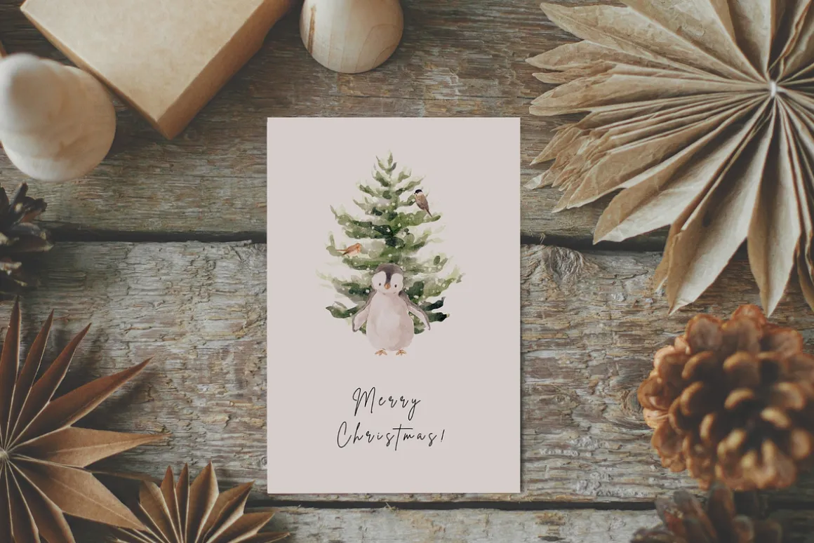 Watercolor Woodland Christmas