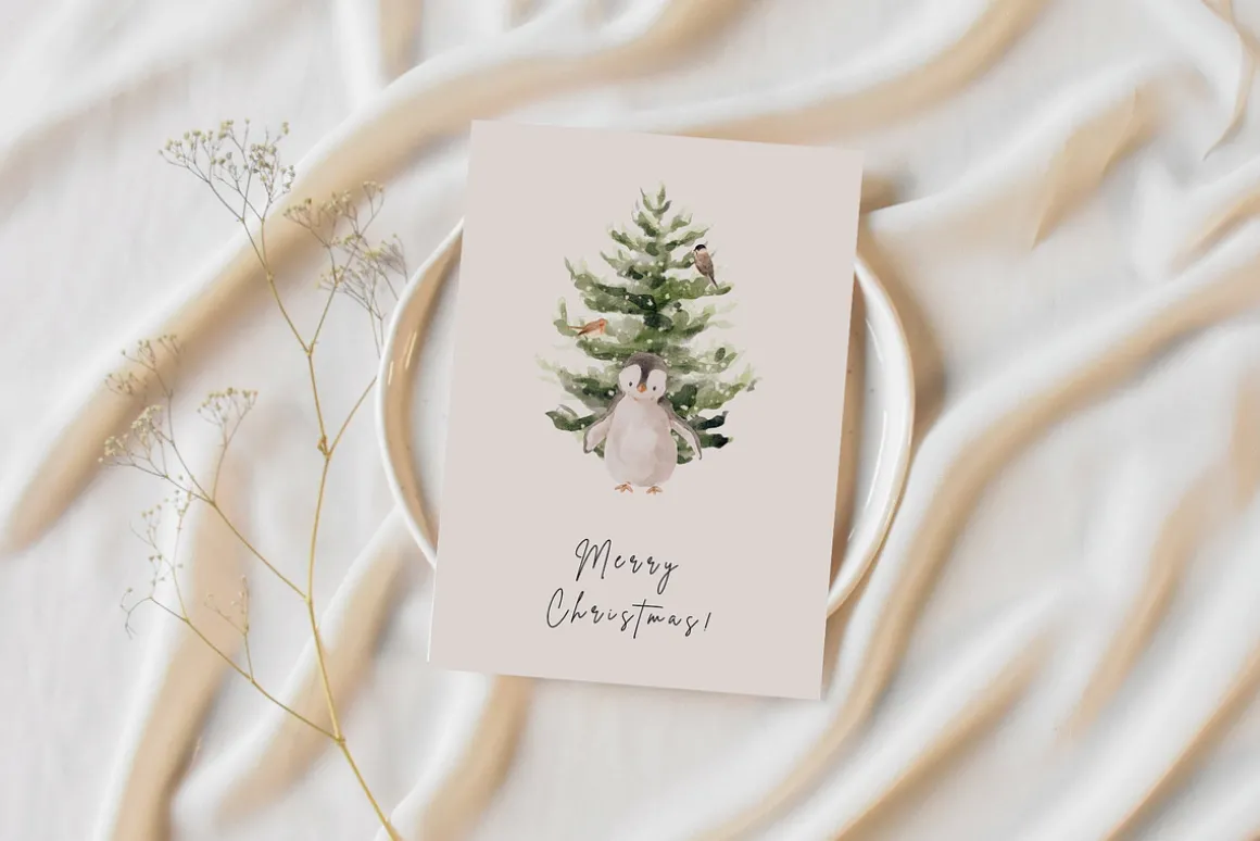 Watercolor Woodland Christmas
