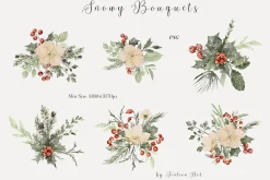 Watercolor Woodland Christmas