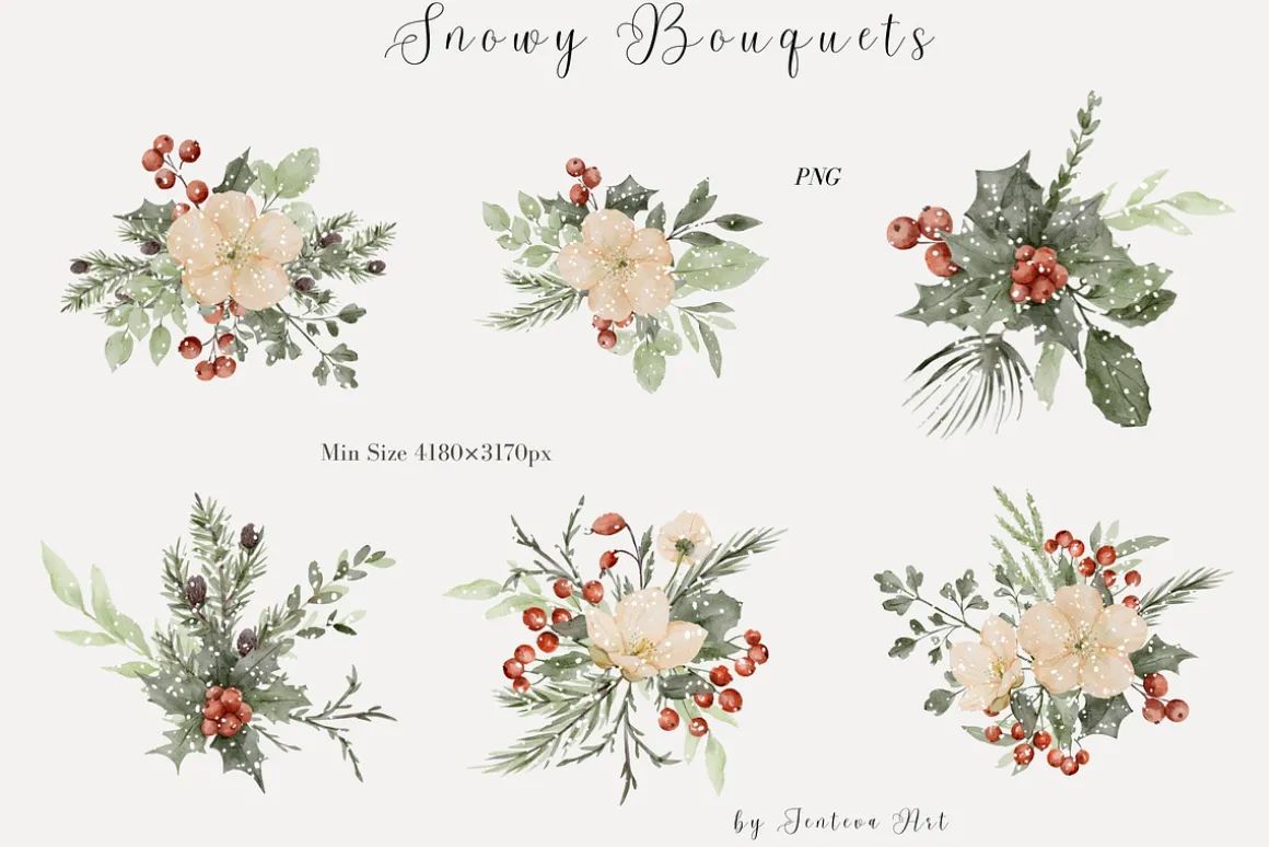 Watercolor Woodland Christmas