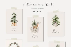 Watercolor Woodland Christmas