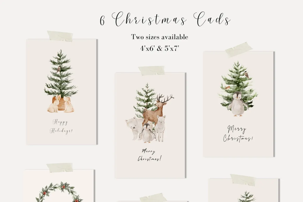 Watercolor Woodland Christmas