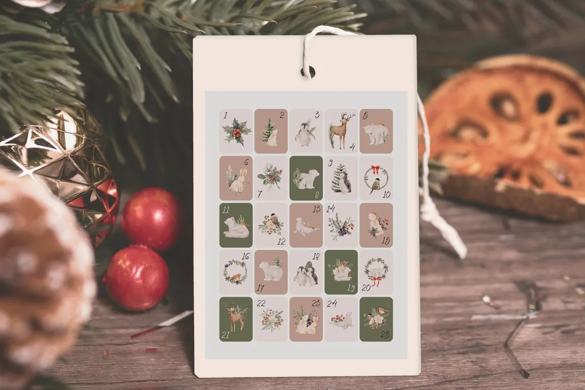 Watercolor Woodland Christmas