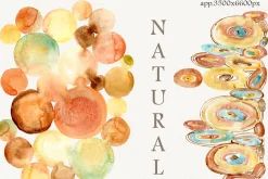 Watercolor abstract earthy clipart