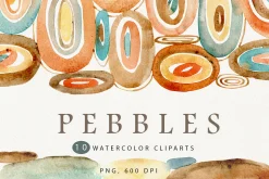 Watercolor abstract earthy clipart