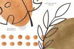 Watercolor Abstract Modern Shapes