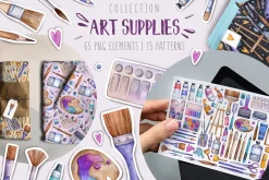 Watercolor Art Supplies |80 elements