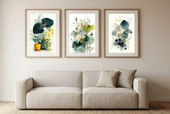 Watercolor Botanical Flower Wall Art