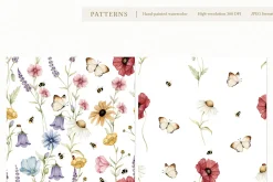 Watercolor Botanical Wildflowers Set
