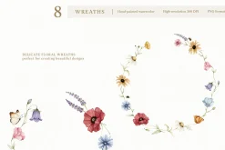 Watercolor Botanical Wildflowers Set