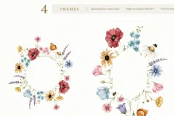 Watercolor Botanical Wildflowers Set