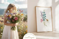 Watercolor Botanical Wildflowers Set