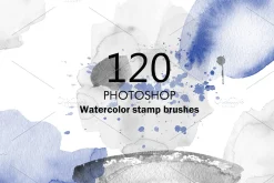 120 Watercolor brushes for photoshop