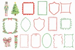 Watercolor Christmas Frames Clipart